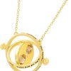 Harry Potter Jewelry - Hermione Time Travel Magical Hourglass Rotating Necklace, Time Turner, Flash Plated, 22"