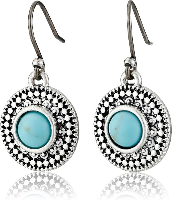 Rochas Jewelry Turquoise-Hued Drop Earrings