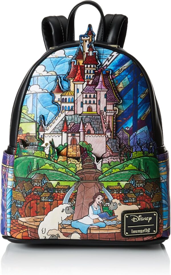 Loungefly Disney Princess Castle Series Belle Womens Double Strap Shoulder Bag Purse, One Size, Multicolor