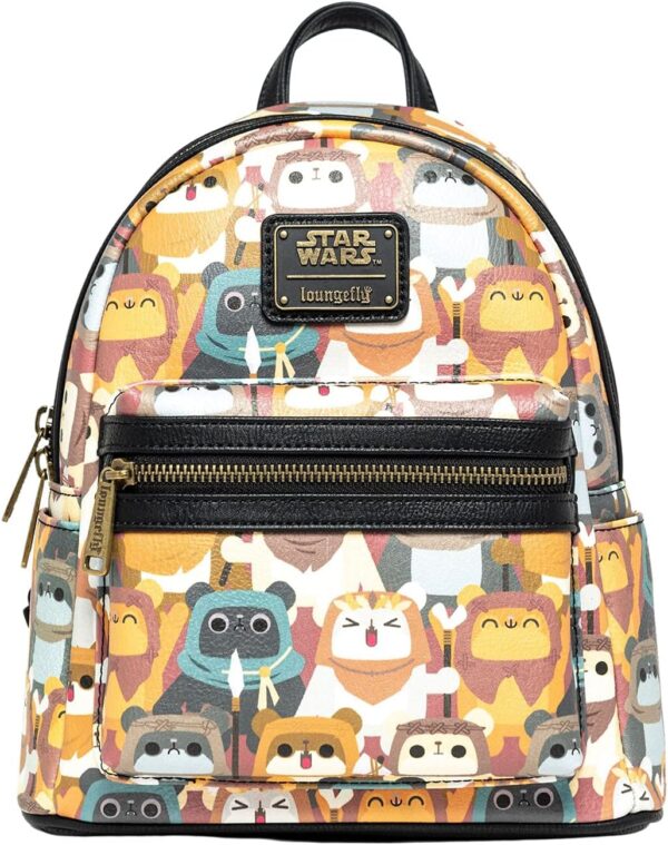Loungefly Women's Star Wars Ewok Chibi AOP Double Strap Shoulder Bag Purse 12 Product image
