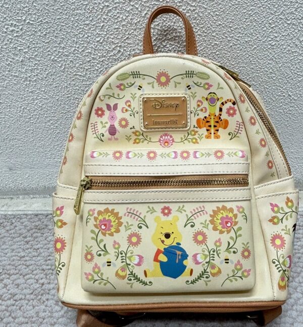 Loungefly Mini Backpack Handbag Floral Balloon Print Shoulder Bag (Yellow, Pooh) 8 Product image