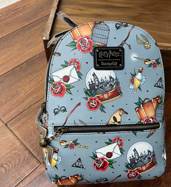 Loungefly Harry Potter Tattoo All Over Print Womens Double Strap Shoulder Bag Purse