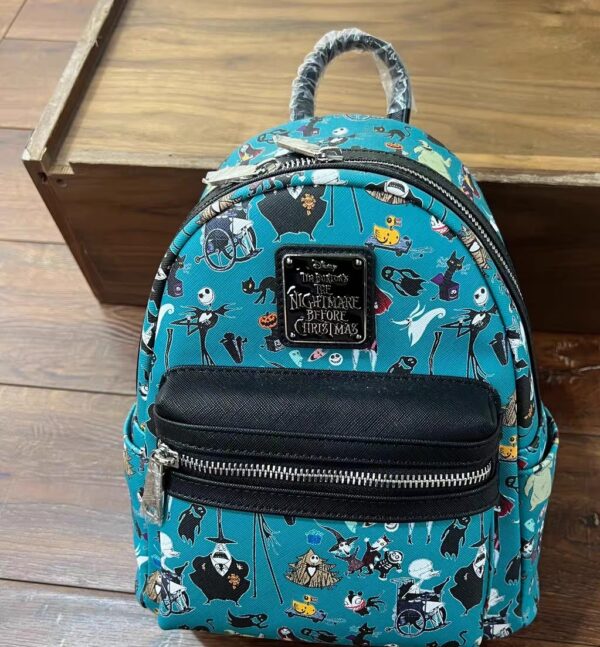 Loungefly Disney The Nightmare Before Christmas Allover Print Womens Double Strap Shoulder Bag Purse 3 Product image