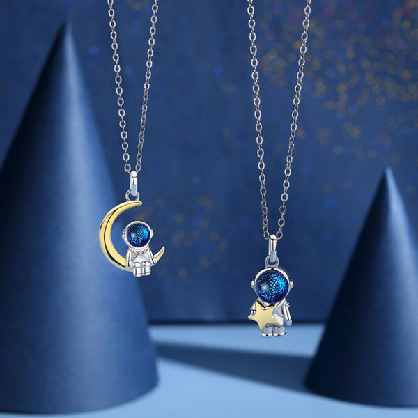 Astrogal Huggies Silver Gold Necklace for couple 2 Product image