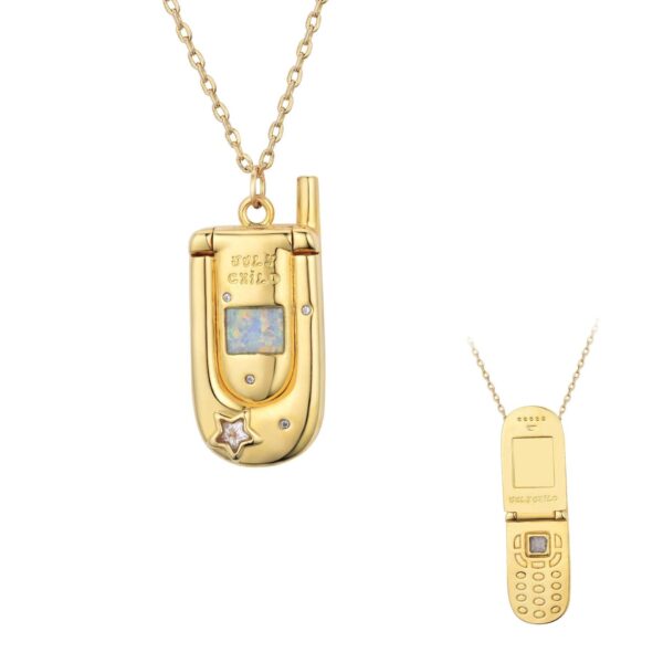 Sweet Talker Necklace Gold iconic flip phone 3 Product image