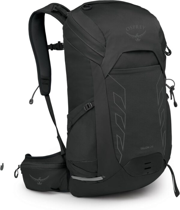 Osprey Talon 26L Men's Lightweight Hiking Backpack - Daypack for Travel & Camping, Black/Coal Grey