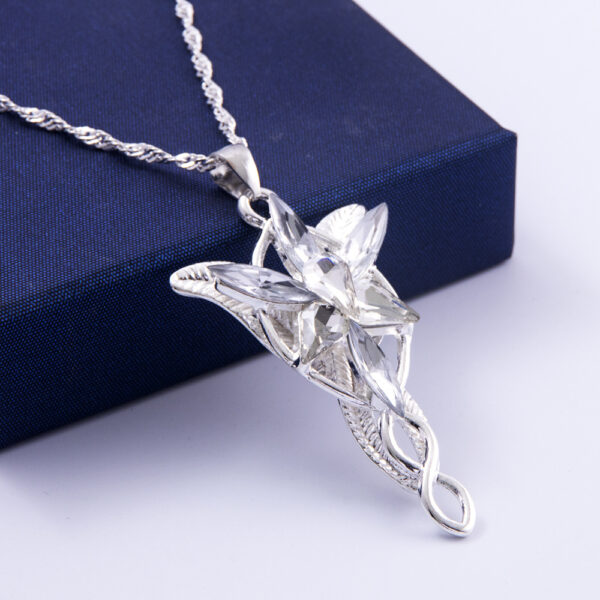 Arwen Evenstar Necklace Replica - Lord of the Rings Jewelry, Sterling SilverSilver Plated Elf Princess Pendant with Cubic Zirconia, Eternal Love Gift for Her 1 Product image