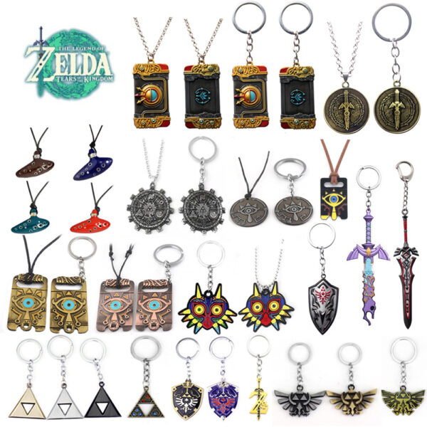 Legend of Zelda Tears of the Kingdom 24-Pc Keychain & Necklace Collection – Purah Pad, Master Swords, Secret Stones & Ocarina Relics 2 Product image