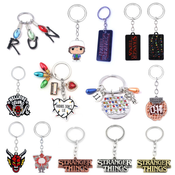 Stranger Things 14-Pc "Hawkins Hero" Keychain Bundle: Hellfire Club, Pocket POP! Dustin, & Alphabet Lights – Series Commemorative Set 5 Product image