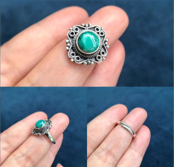 Genuine Sleeping Beauty Turquoise Adjustable Ring – Rare Robin's Egg Blue Freeform Cabochon – Handcrafted Artisan Sterling Silver Design