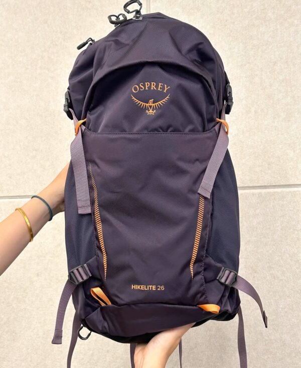 Osprey Hikelite 26L Durable Hiking Backpack - Travel Daypack with Rain Cover for Men and Women, Graphite Purple