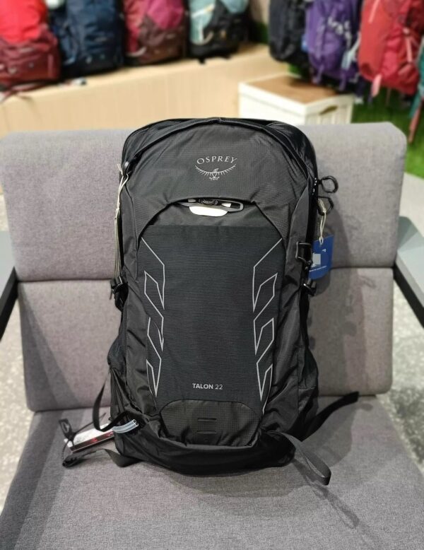 Osprey Talon 22L Men's Lightweight Hiking Backpack - Small Daypack for Travel & Camping, Black/Coal Grey