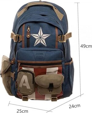 Captain America School Backpack Large Canvas Backpack Captain America School Bag for Kids 12 Product image
