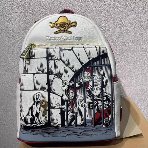 Disney by Loungefly Women’s Pirates of the Caribbean Print Backpack with Tags, Multicolor